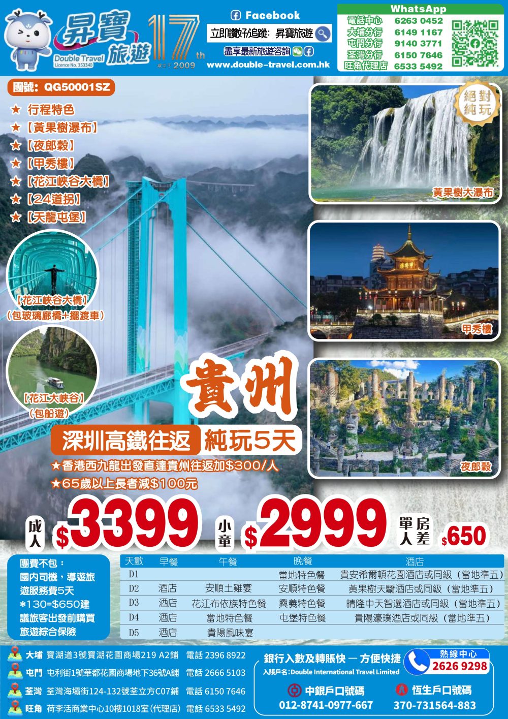 QG50001SZ 貴州 高鐵 5 天團